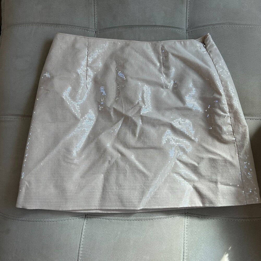 Nude/Light Pink Sequin Mini Skirt